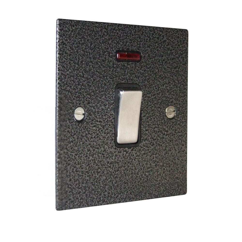 Elements 1-Gang Double Pole 20-Amp Rocker Switch in Silver Crackle