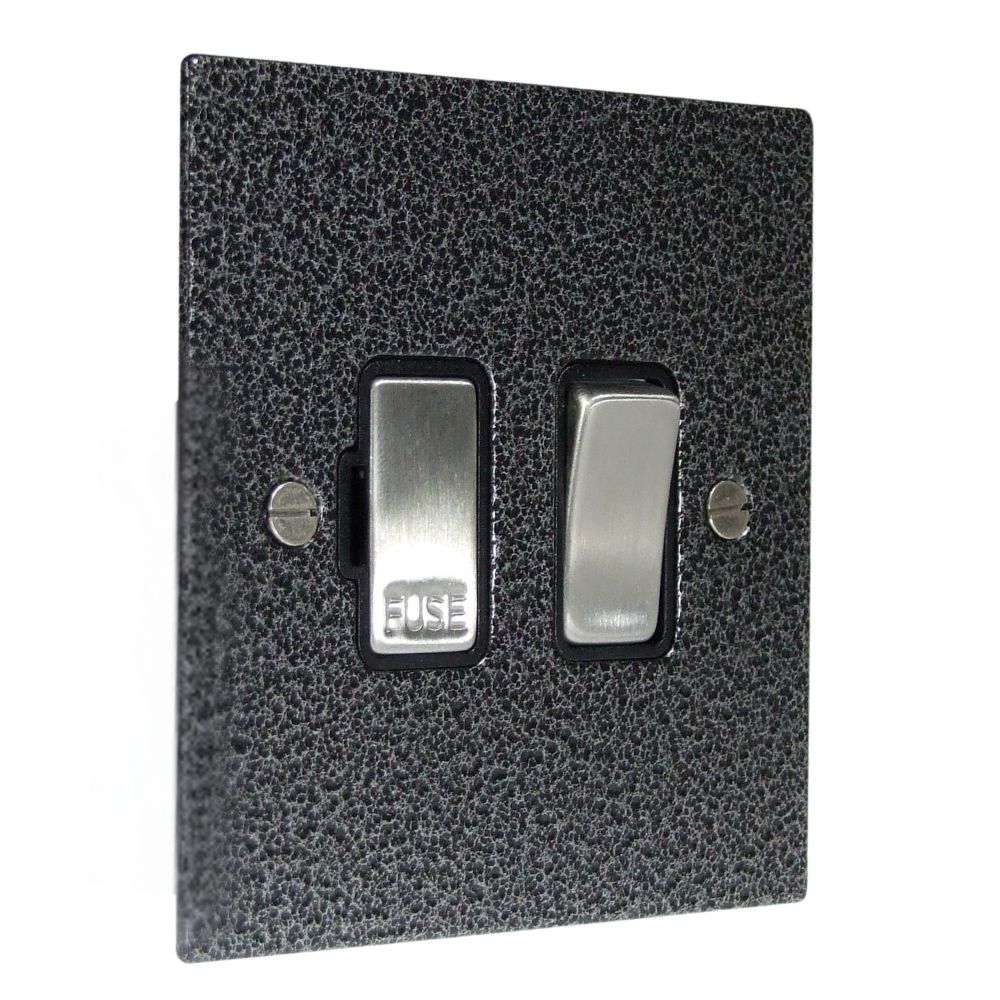 Elements 1-Gang 13-Amp Switch Fuse Spur in Silver Crackle
