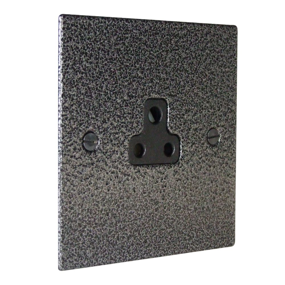 Elements 1-Gang 2-Amp UnSwitched Socket in Silver Crackle
