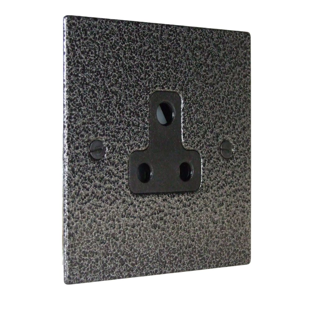 Elements 1-Gang 5-Amp UnSwitched Socket in Silver Crackle