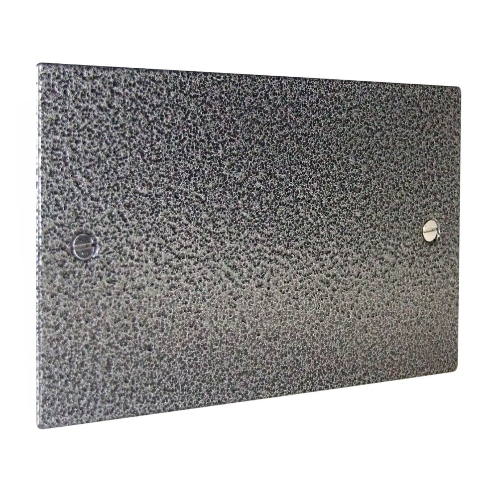 Elements Double Blank Plate in Silver Crackle