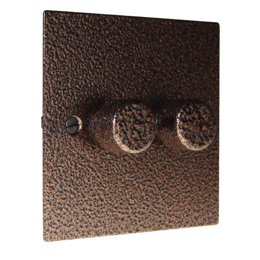 Elements 2-Gang 2-Way 2 x 250W/VA Dimmer in Copper Crackle