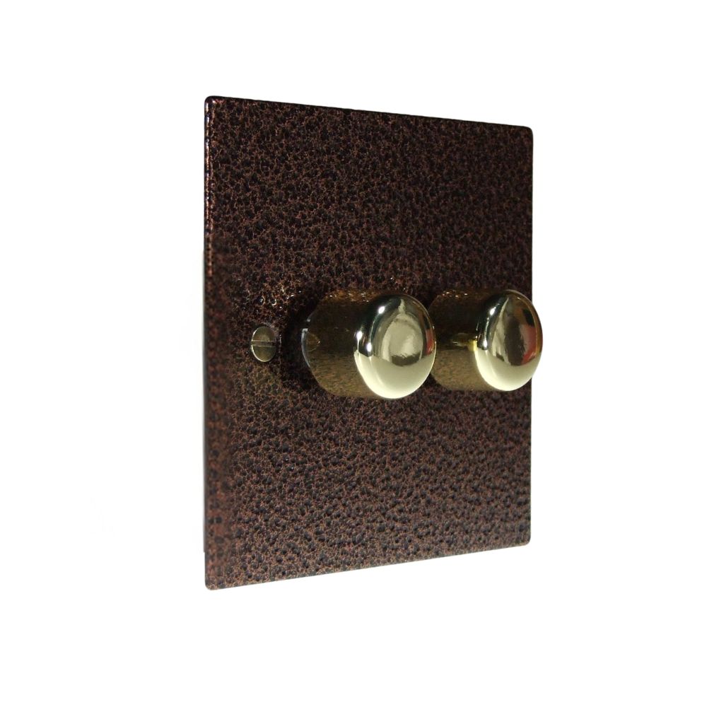 Elements 2-Gang 2-Way 2 x 250W/VA Dimmer in Copper Crackle