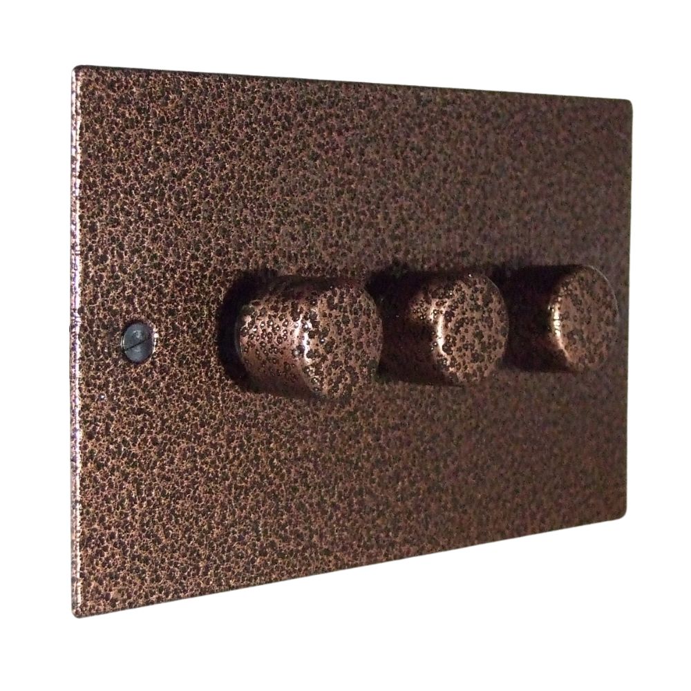 Elements 3-Gang 2-Way 3 x 250W/VA Dimmer in Copper Crackle