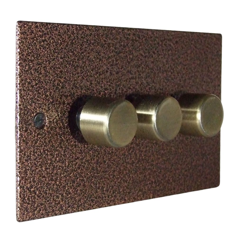 Elements 3-Gang 2-Way 3 x 250W/VA Dimmer in Copper Crackle