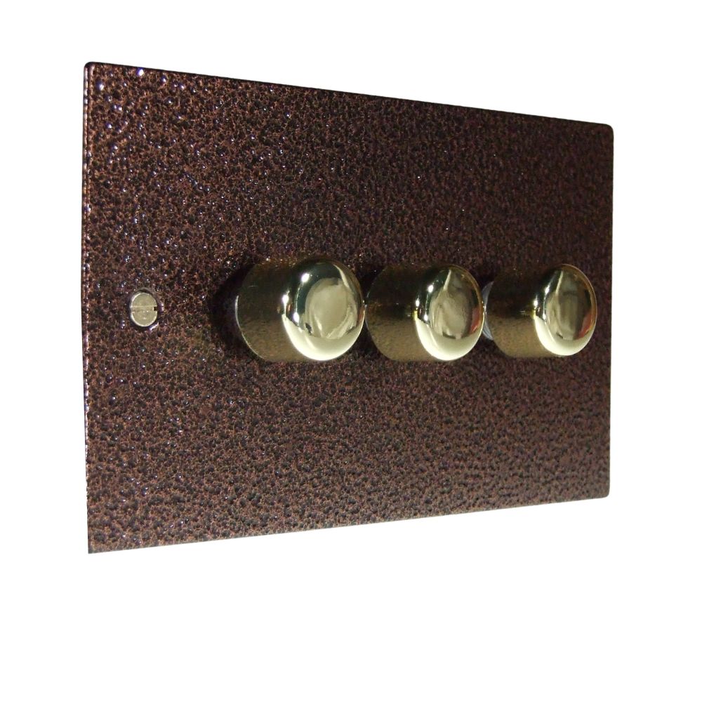 Elements 3-Gang 2-Way 3 x 250W/VA Dimmer in Copper Crackle