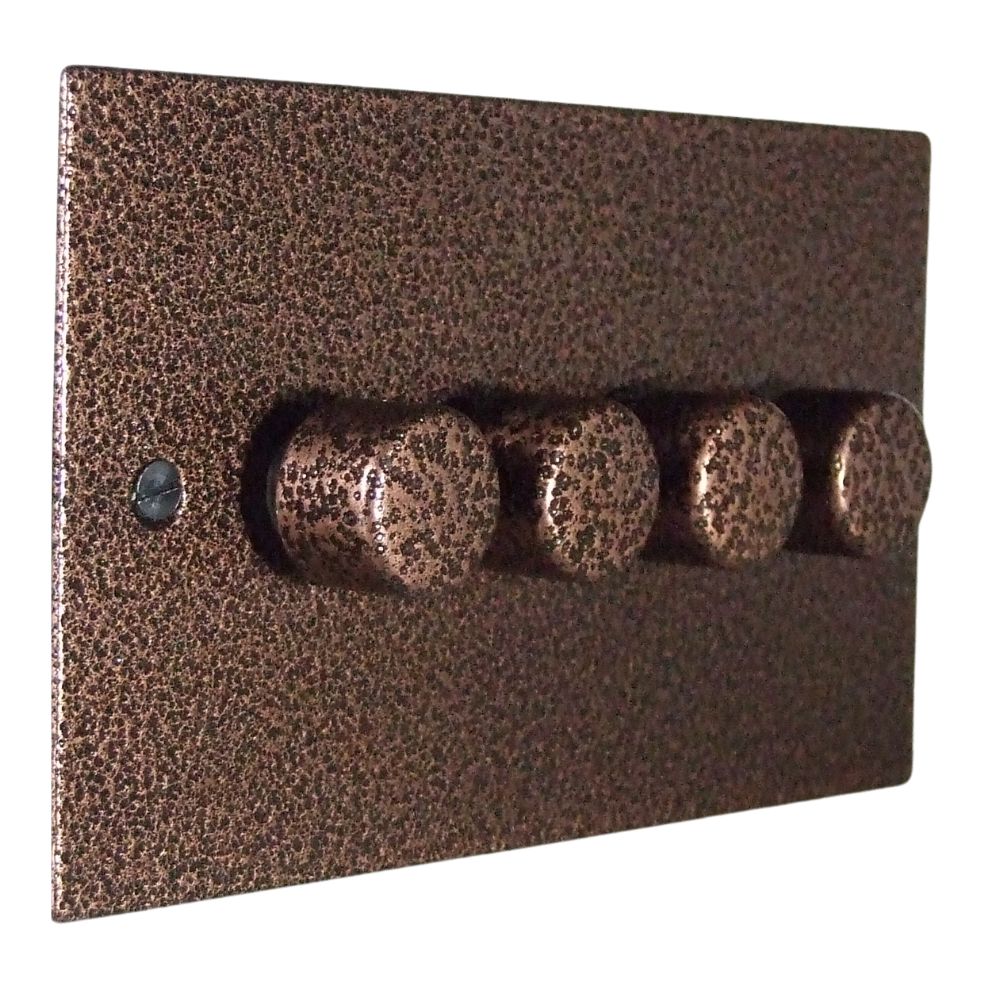 Elements 4-Gang 2-Way 4 x 250W/VA Dimmer in Copper Crackle