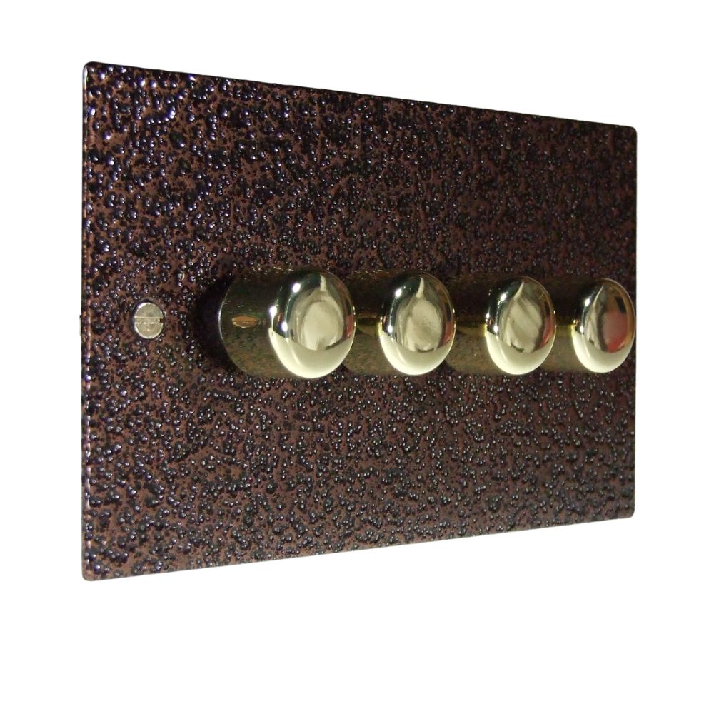 Elements 4-Gang 2-Way 4 x 250W/VA Dimmer in Copper Crackle