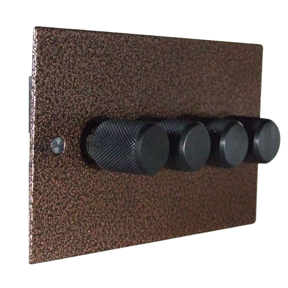 Elements 4-Gang 2-Way 4 x 250W/VA Dimmer in Silver Crackle