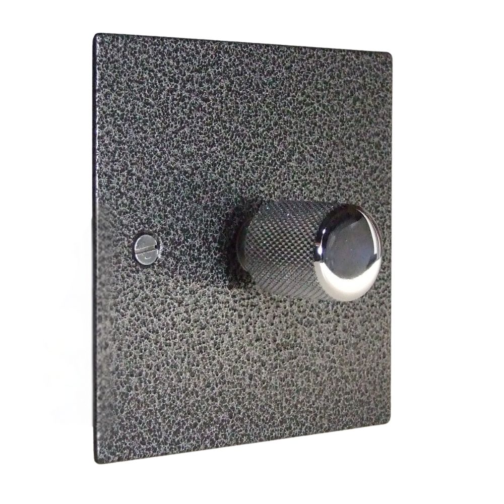 Elements 1-Gang 2-Way LED Dimmer in Silver Crackle