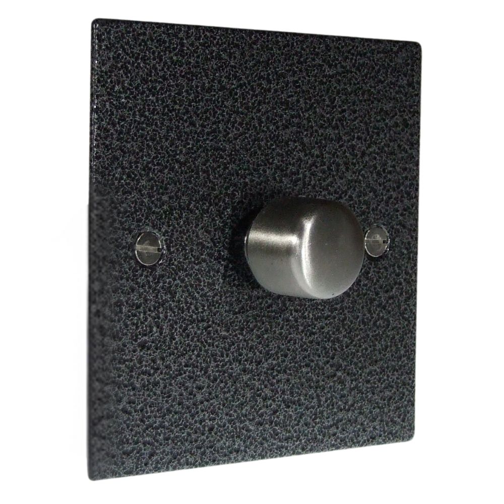 Elements 1-Gang 2-Way LED Dimmer in Silver Crackle
