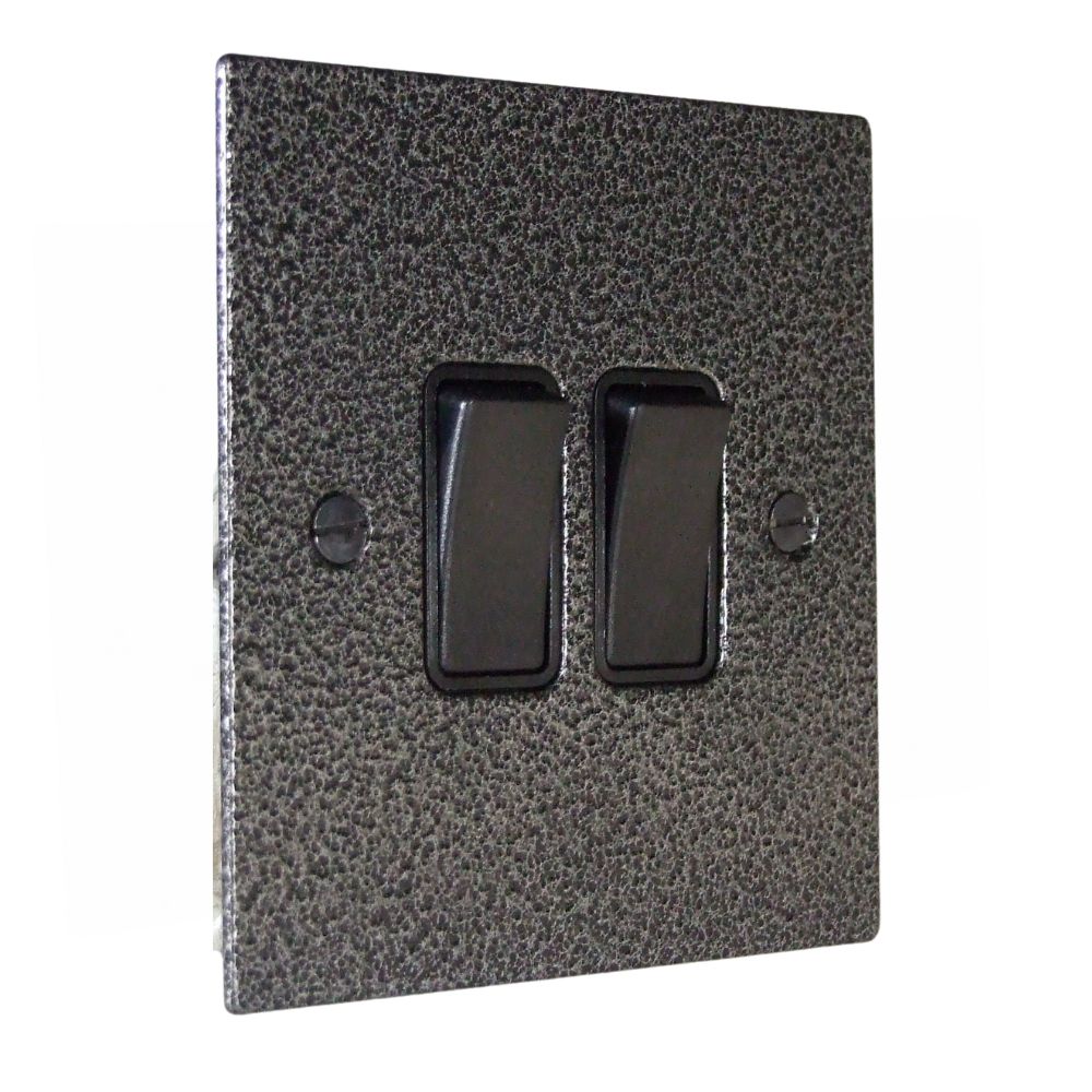 Elements 2-Gang 2-Way 10-Amp Rocker Switch in Silver Crackle