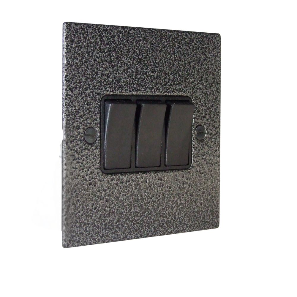Elements 3-Gang 2-Way 10-Amp Rocker Switch in Silver Crackle