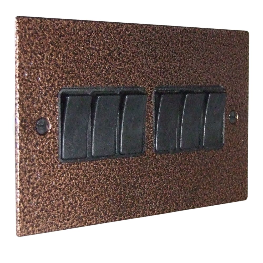 Elements 6-Gang 2-Way 10-Amp Rocker Switch in Copper Crackle Elements 6-Gang 2-Way 10-Amp Rocker Switch in Copper Crackle
