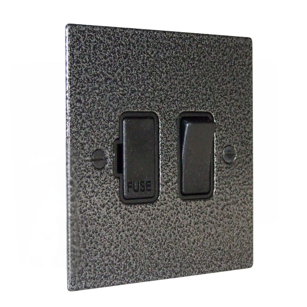 Elements 1-Gang 13-Amp Switch Fuse Spur in Silver Crackle