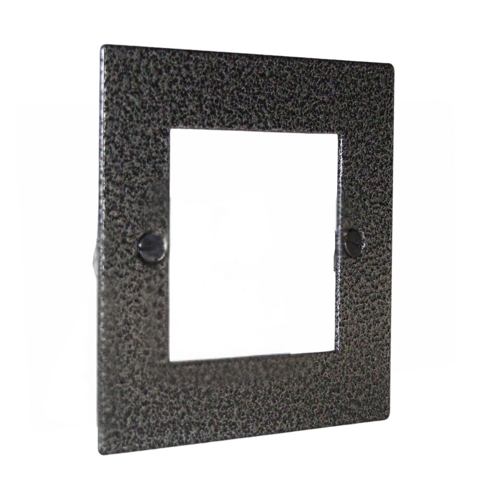 Elements Silver Crackle 2-Gang Euro Plate