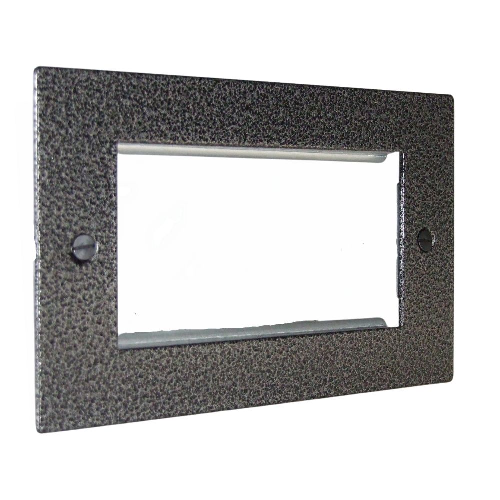 Elements Silver Crackle 4-Gang Euro Plate