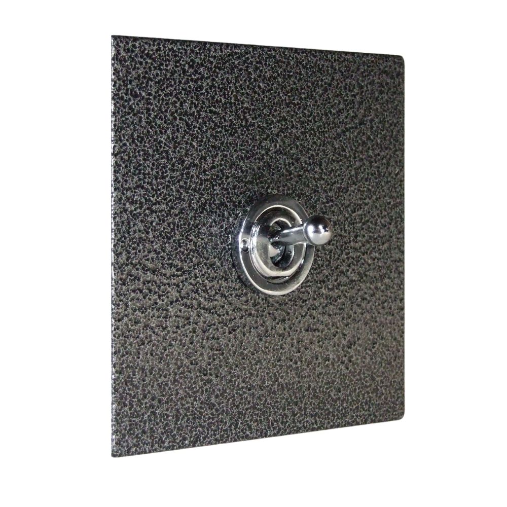 Elements 1-Gang Intermediate (3-Way switching) Toggle Switch in Silver Crackle