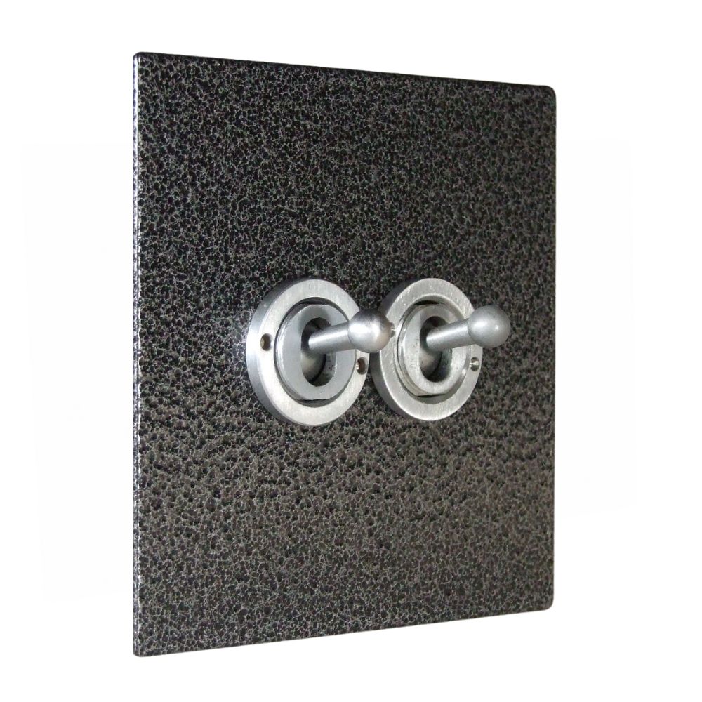 Elements 2-Gang 2-Way 10-Amp Toggle Switch in Silver Crackle
