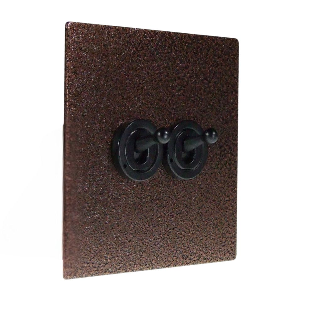 Elements 2-Gang 2-Way 10-Amp Toggle Switch in Copper Crackle