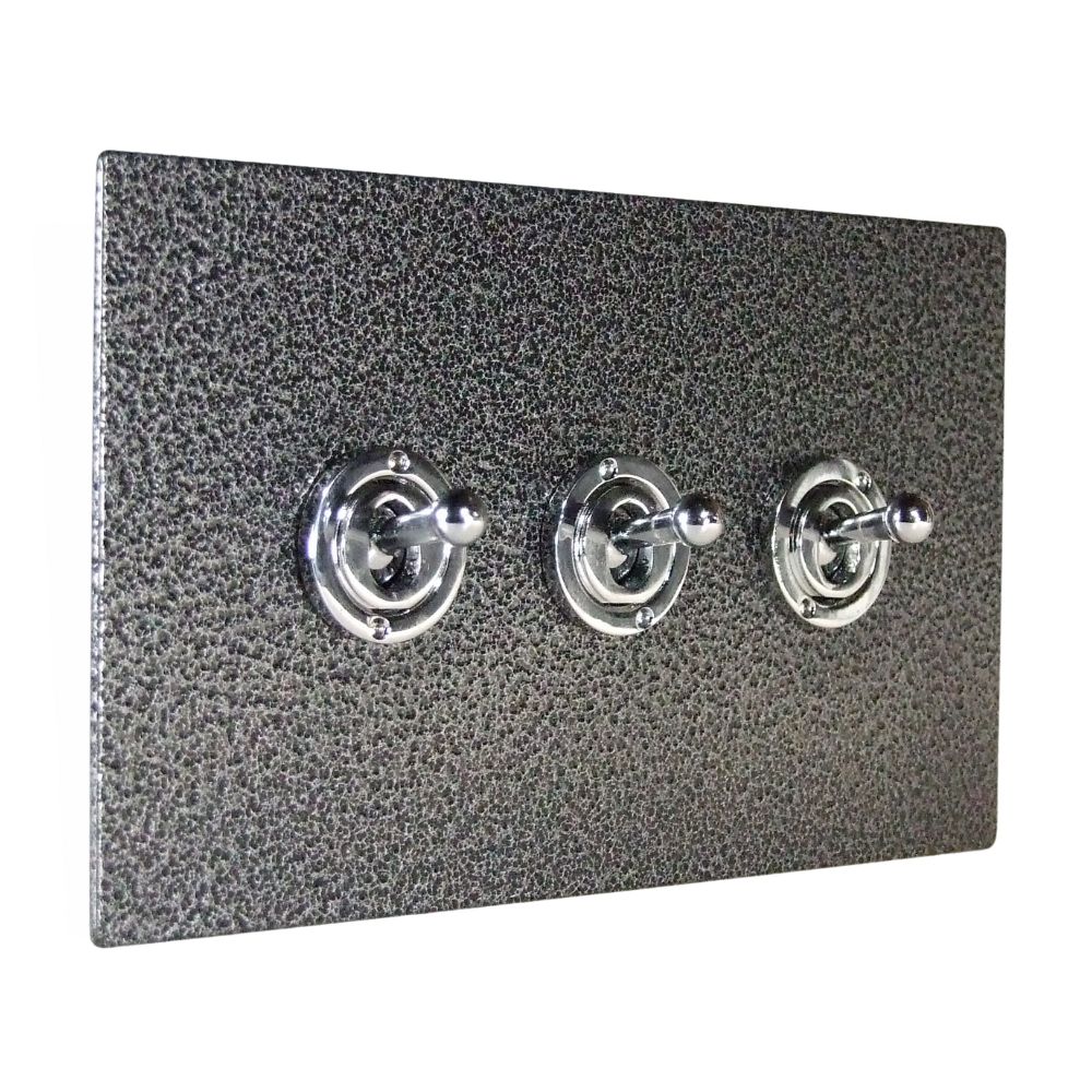 Elements 3-Gang 2-Way 10-Amp Toggle Switch in Silver Crackle