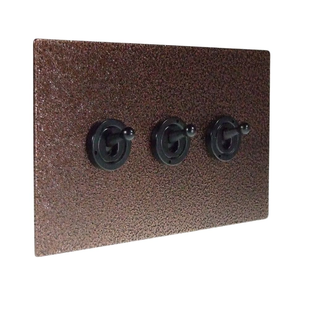 Elements 3-Gang 2-Way 10-Amp Toggle Switch in Copper Crackle