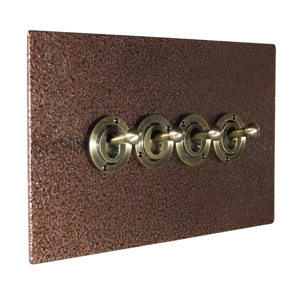 Elements 4-Gang 2-Way 10-Amp Toggle Switch in Copper Crackle