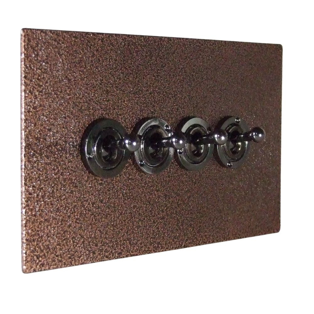 Elements 4-Gang 2-Way 10-Amp Toggle Switch in Copper Crackle