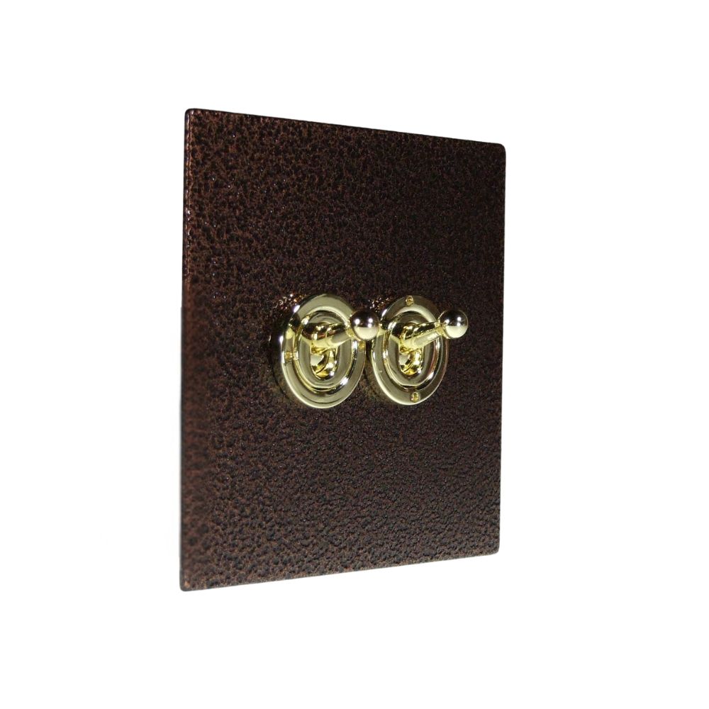 Elements 2-Gang 2-Way 10-Amp Toggle Switch in Copper Crackle