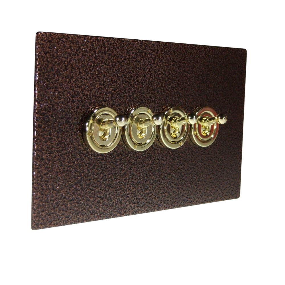 Elements 4-Gang 2-Way 10-Amp Toggle Switch in Copper Crackle