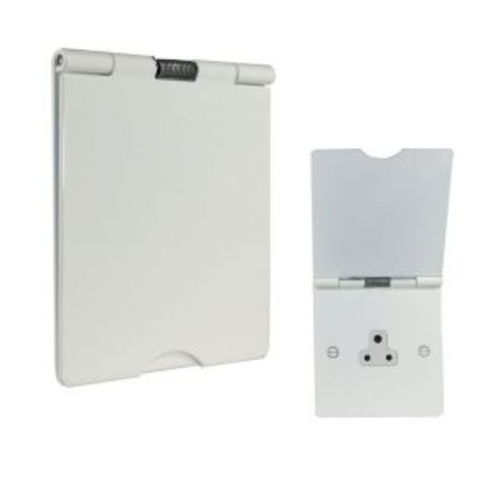 1-Gang 2-Amp Unswitched Floor Socket in Gloss White