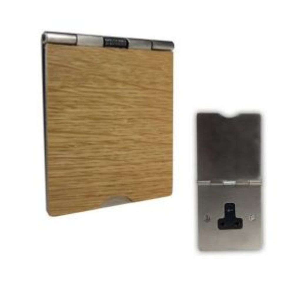 1-Gang 5-Amp Unswitched Floor Socket Oak Black