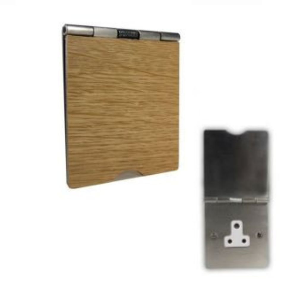 1-Gang 5-Amp Unswitched Floor Socket Oak White