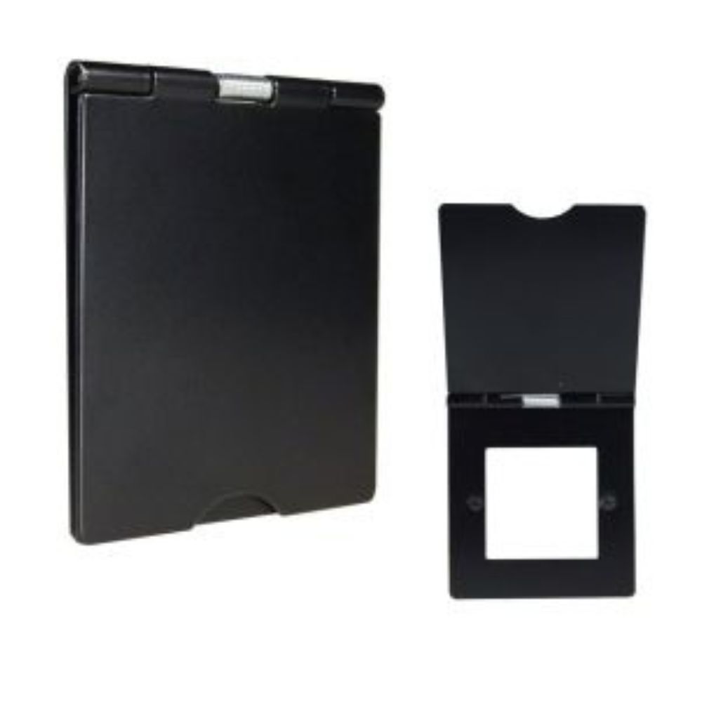 1-Gang Euro 2 Floor Socket Matt Black