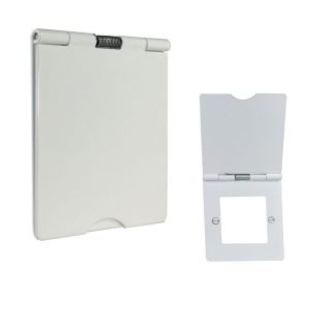 1-Gang Euro 2 Floor Socket in Gloss White