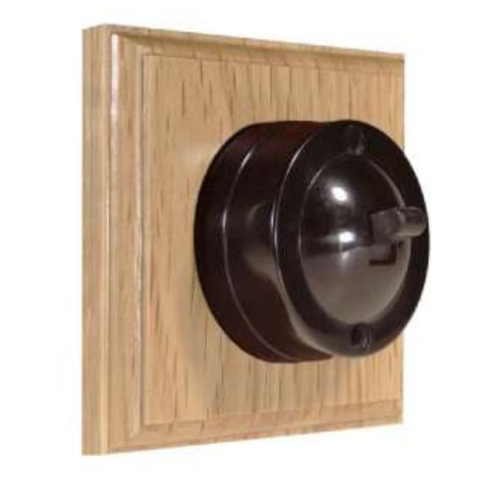 Linden Brown 1-Gang 2-Way  Bakelite Switch in  Unfinished Oak