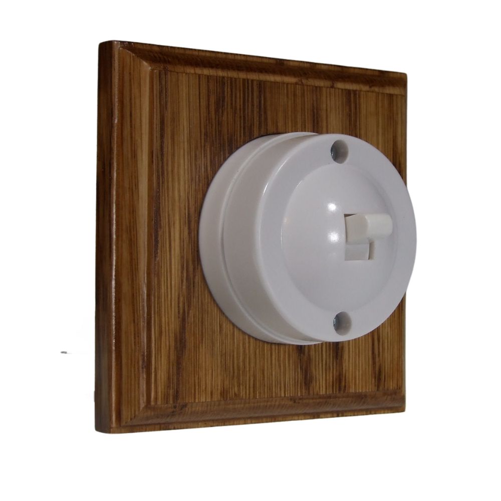 Linden White 1-Gang 2-Way  Bakelite Switch in Medium Oak