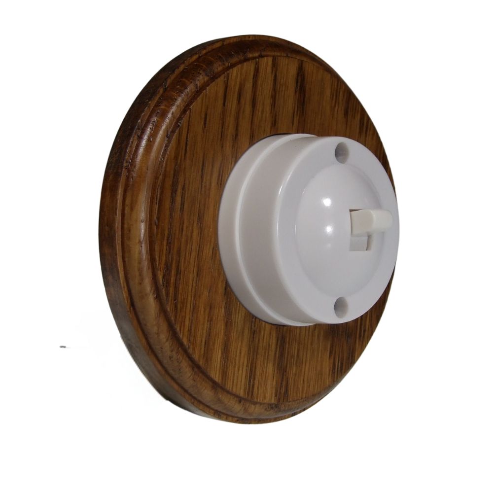 Linden White 1-Gang 2-Way  Bakelite Switch in Medium Oak