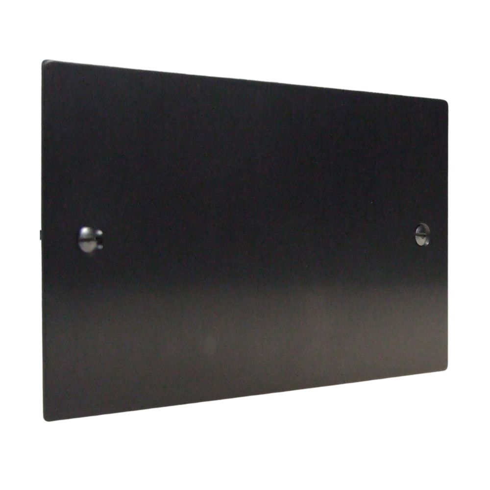 Satin Black Metal Flat Plate Twin Blank Plate