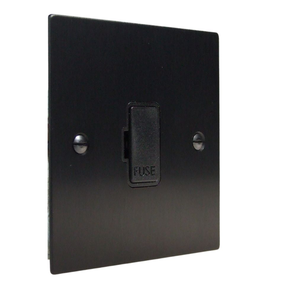 Satin Black Metal Flat Plate Unswitched Fuse Spur Black