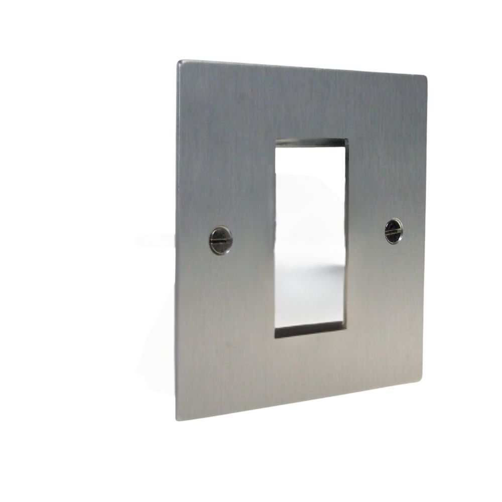 Penland Satin Silver 1-Gang Euro Plate