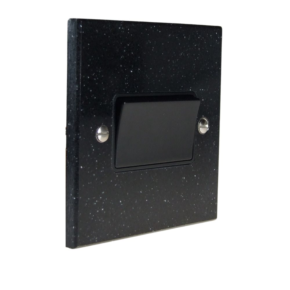 Black Pearl Acrylic Resin 3 Pole Fan Isolator Switch Black