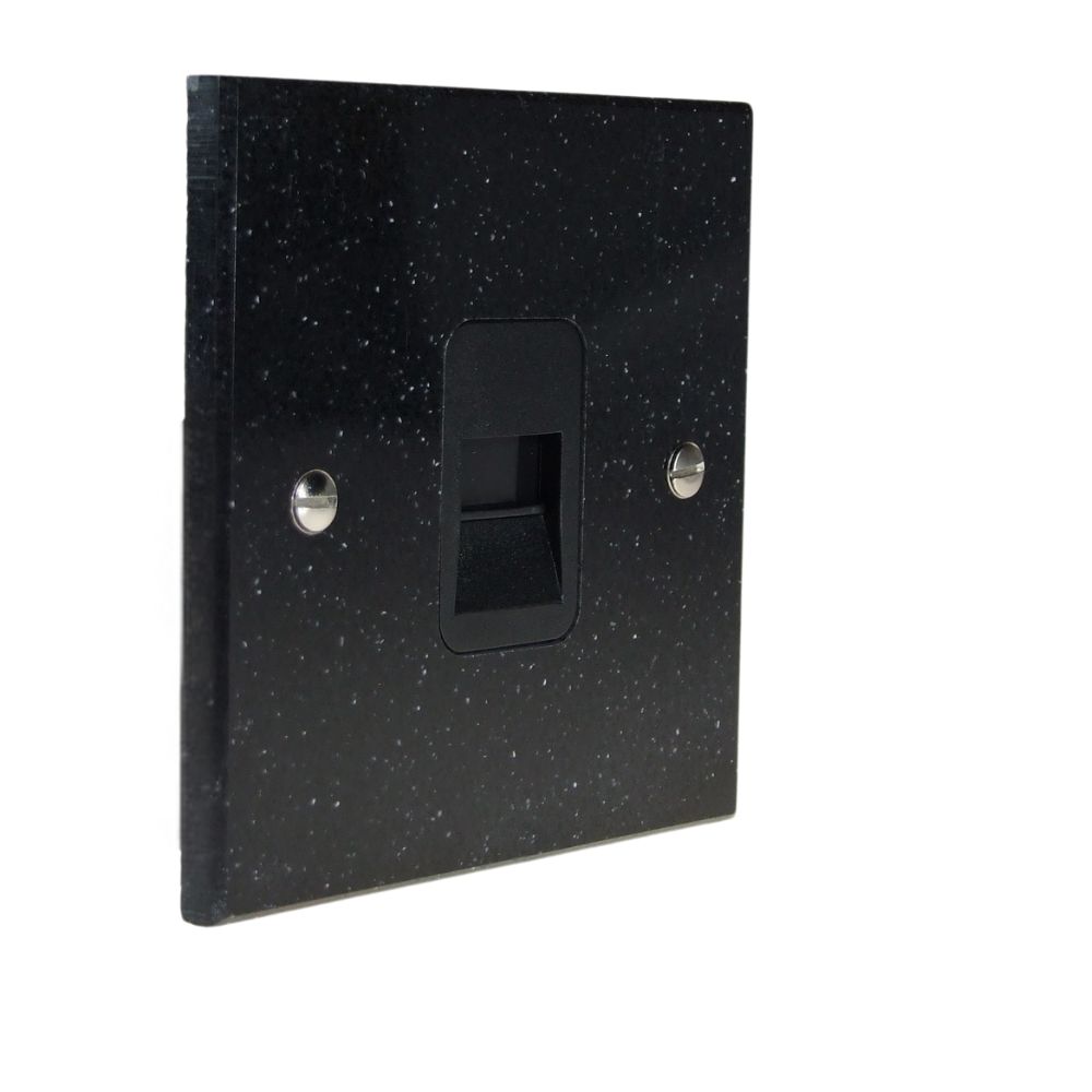 Black Pearl Acrylic Resin Single Telephone Secondary  Socket Black