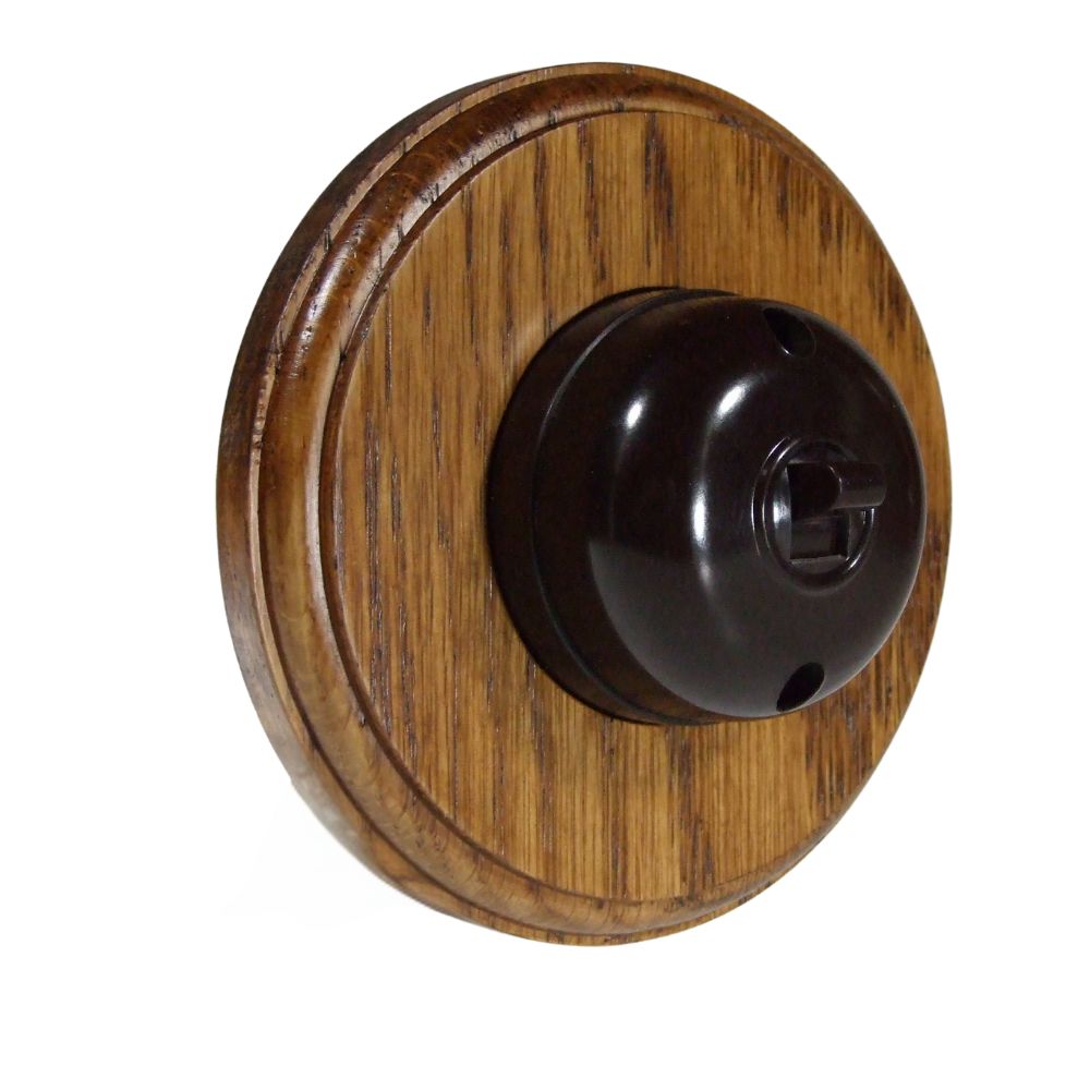 Rosen Brown 1-Gang 2-Way Bakelite Switch in Medium Oak