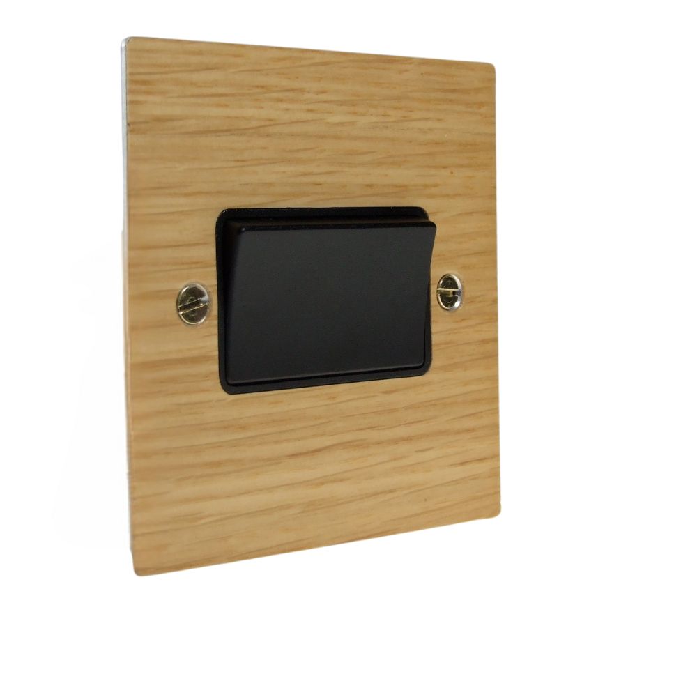 Oak Veneer 3 Pole Fan Isolator Switch Black