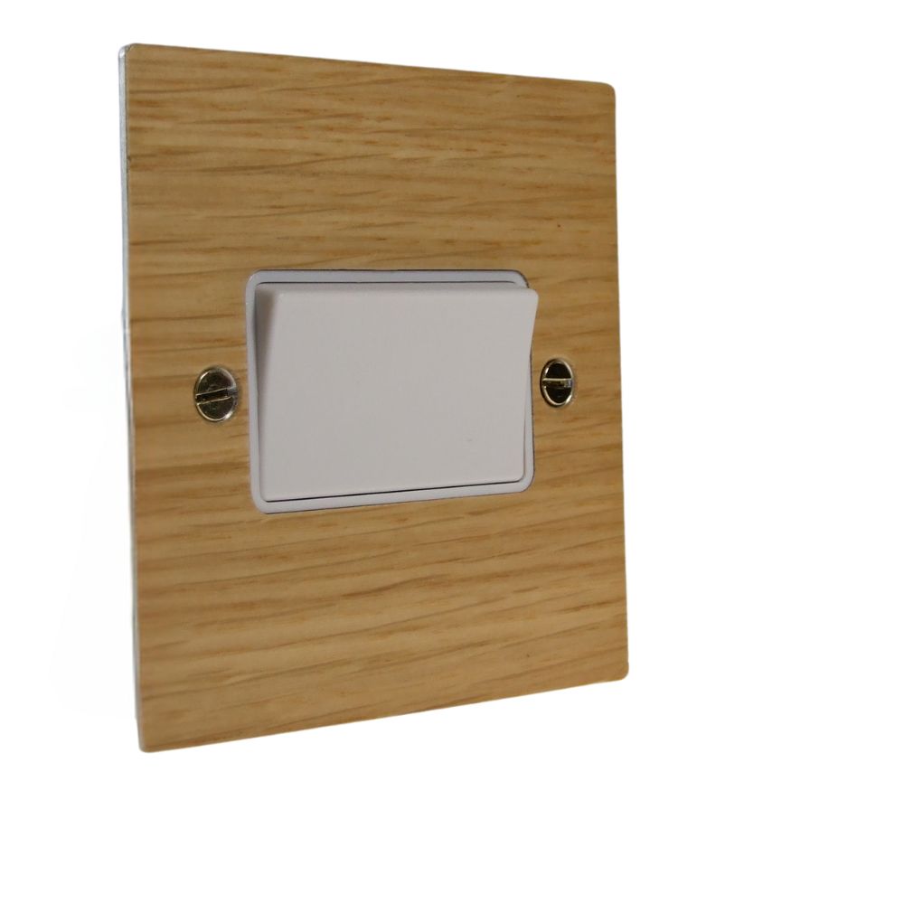 Oak Veneer 3 Pole Fan Isolator Switch White