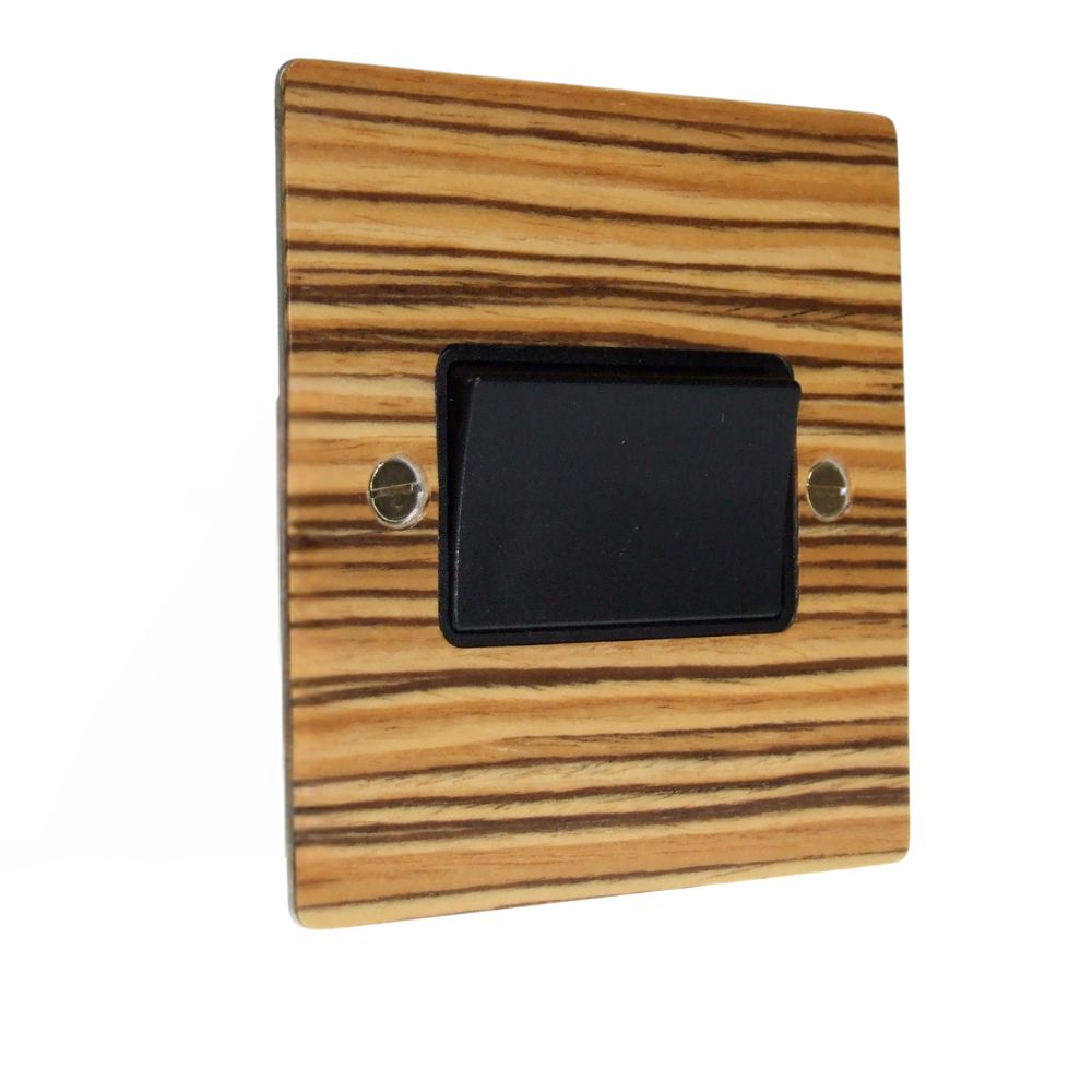 Zebranno Veneer 3 Pole Fan Isolator Switch Black