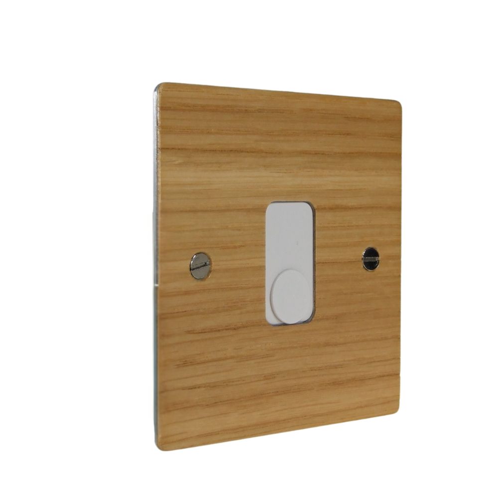Oak Veneer Single Cord Outlet Switch White