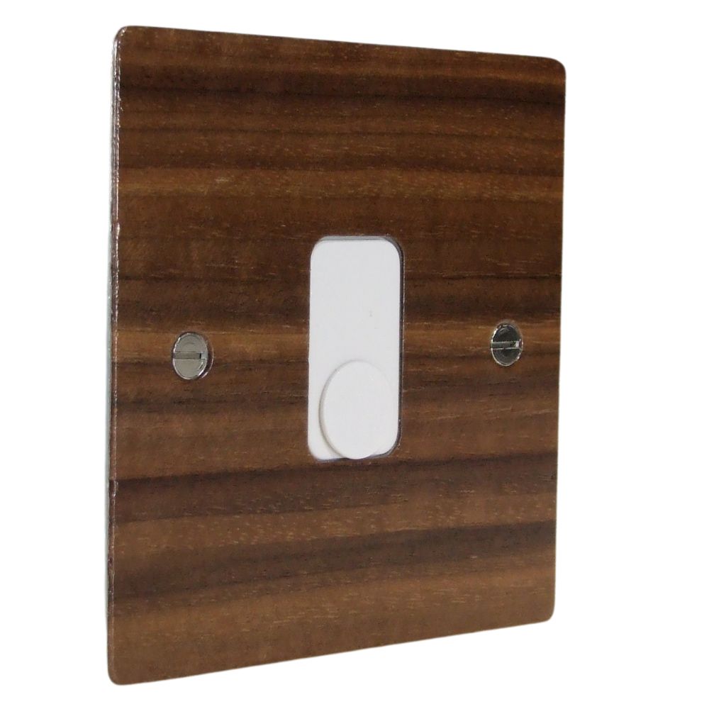 Walnut Veneer Single Cord Outlet Switch White