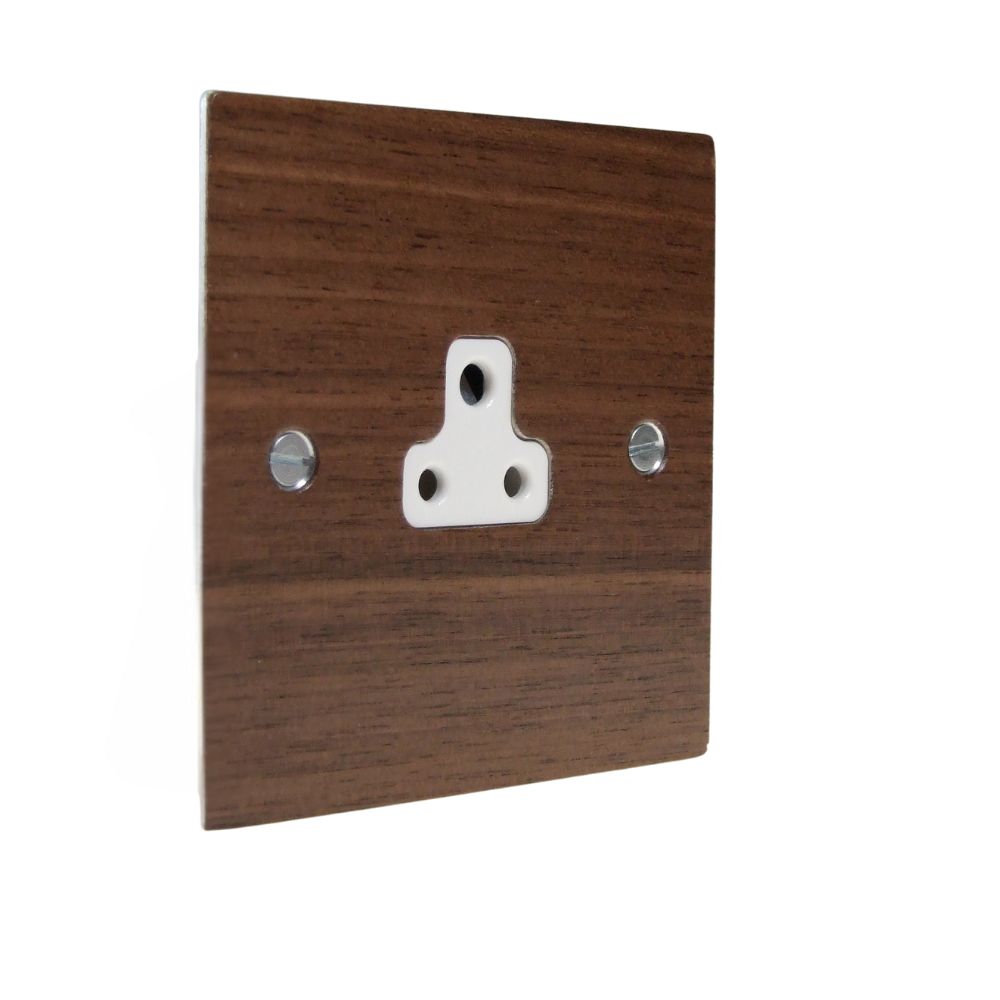 Walnut Veneer UnSwitched 2A Socket White